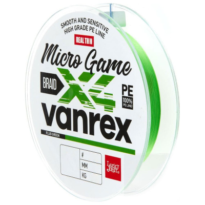 Плетеная леска LUCKY JOHN LJ Vanrex MICRO GAME х4 BRAID Fluo Green 125/008 LJ4115-008