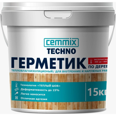 Акриловый герметик для дерева CEMMIX Теплый шов (медовый; 15 кг)