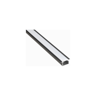 Профиль врезной LEDS POWER СПВ17-2507 алюминий черный с призматическим рассеивателем 2м
