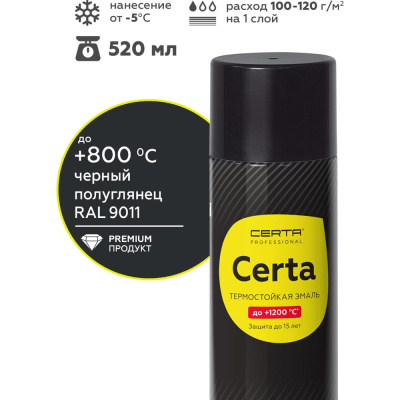 Термостойкая краска CERTA для металла, печей, мангалов, радиаторов, дымоходов