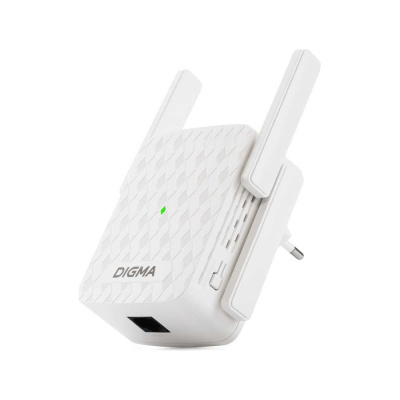 Повторитель беспроводного сигнала DIGMA D-WR310 (D-WR310V2) N300 Wi-Fi белый