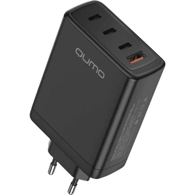 Сетевое зарядное устройство Energy Charger PD 100 Вт, USB-A + 3 USB Type-C, (0100), черный QUMO