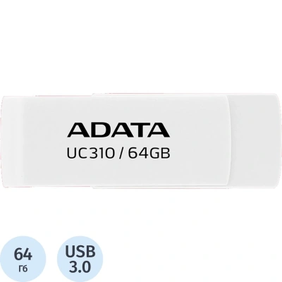 Флеш-память ADATA USB3.2 64GB WHITE UC310-64G-RWH