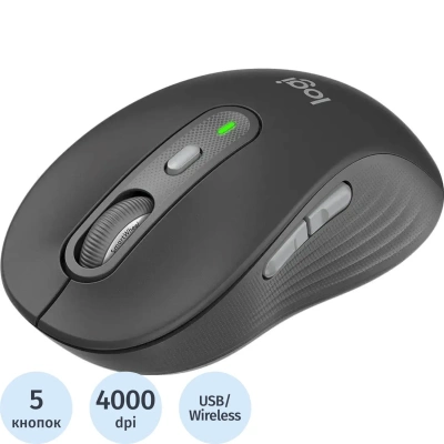 Мышь компьютерная Logitech M750 4000dpi BT/USB 5but(910-006269)графит