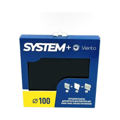 Лицевая панель GORIZONT для вентилятора SYSTEM+, 100 мм, пластик, черный ВИЕНТО GORIZONT 100black