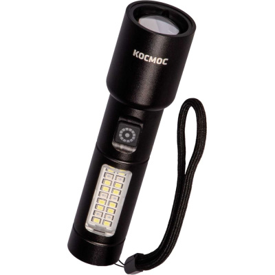 Фонарь ручной аккумуляторный КОСМОС 10Вт LaserLED/Li-ion 18650 1200mAh/алюминий/USB Type-C KOC134Lit