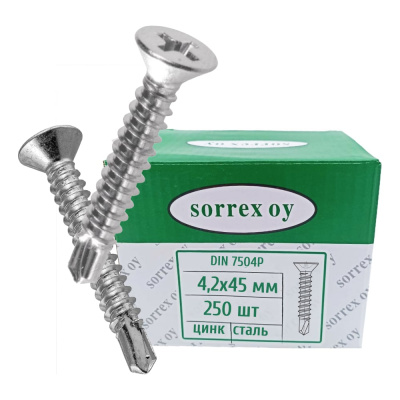 Саморезы по металлу SORREX 4,2 х 45 – это крепежные детали, предназначенные для сверления собственного отверстия