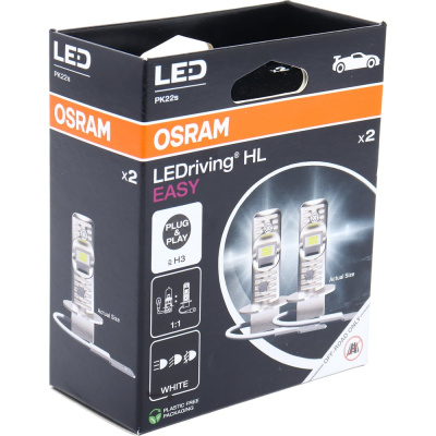 Автолампа Osram H3 55 PK22s LED WHITE LEDriving HL EASY 2шт 6000K 12V
