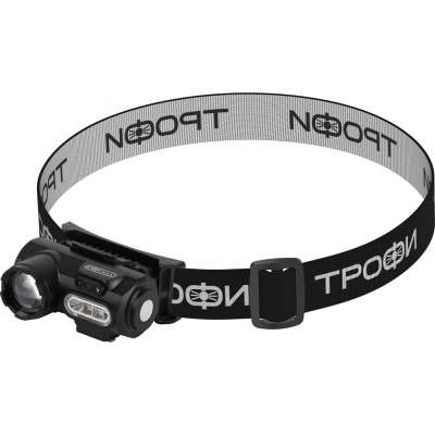 Фонарь налобный светодиодный ТРОФИ GA-103 аккумуляторный, 3 Bт, сенсорное управление, магнит, клипса, 6 режимов