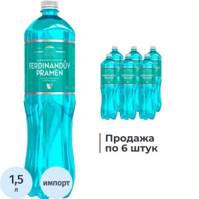 Вода минеральная Ferdinanduv Pramen столовая питьевая газ ПЭТ 1,5л