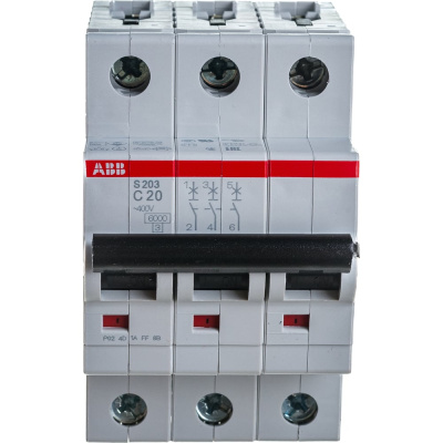 Автоматический модульный выключатель ABB 3п C S203 6кА 20А