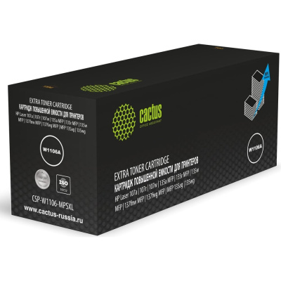 Картридж лазерный Cactus CSP-W1106-MPSXL W1106A черный (10000стр.) для HP Laser