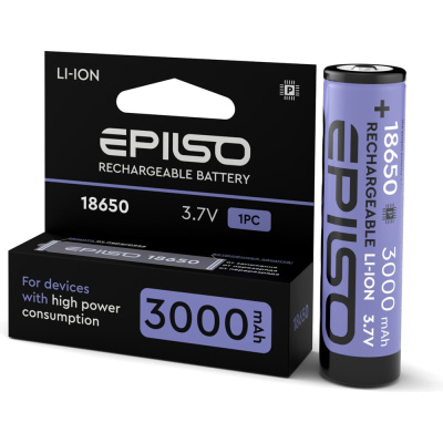 Аккумулятор Epilso 18650 3000mAh 3.7V с защитой