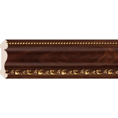 Карниз Cosca 146-1084 интерьерный багет, 89 мм, красное дерево с золотом Cosca Decor