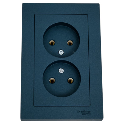 Розетка Systeme Electric AtlasDesign Изумруд б/з двойная, 16А, в сборе SE