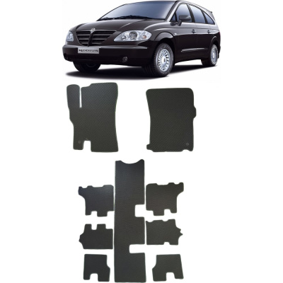 Ковры в салон автомобиля Eva Smart ssang yong rodius i рестайлинг 2007 - 2013 эва сота серые c серой окантовкой