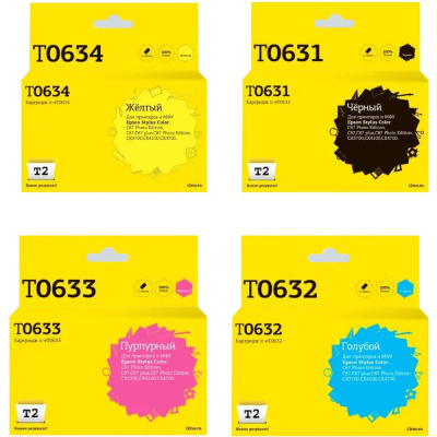Комплект струйных картриджей T2 (C13T06354A10) для Epson T0635, черный, голубой, пурпурный, желтый