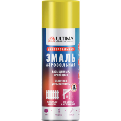 Аэрозольная акриловая краска ULTIMA в цвете RAL 1018 (желтый)