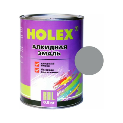 Алкидная автоэмаль Holex 7042 RAL темно-серая, 0.8 кг