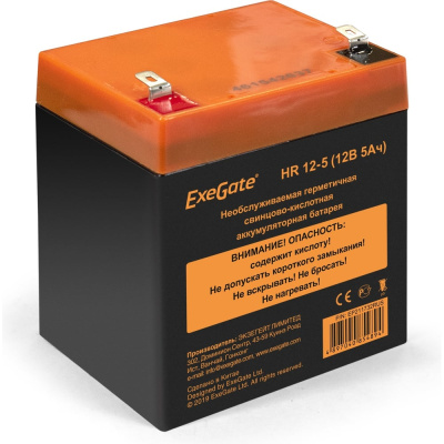 Батарея аккумуляторная АКБ HR 12-5 12V 5Ah 1221W, клеммы F2 ExeGate