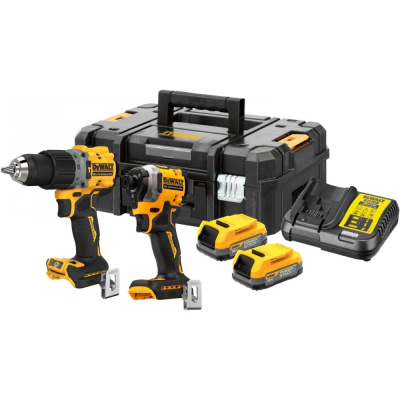 Аккумуляторный набор DEWALT DCK2050E2T, 18 В: дрель-шуруповерт DCD805 + шуруповерт DCF850, с 2 АКБ 1.7 Ач и ЗУ