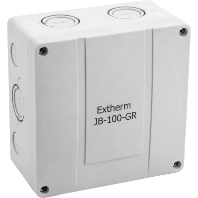 Коробка распределительная EXTHERM 140*140*76 мм IP 66, серая, в комплекте с клеммным рядом 10х10 кв.мм, 76А, JB-100-GR
