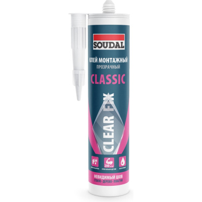 Клей монтажный каучуковый Soudal 280mL CLEAR FIX CLASSIC Прозрачный