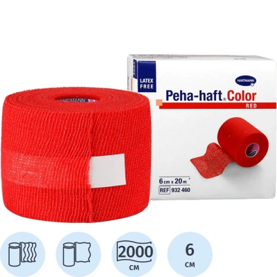 Бинт самофикс эласт 20м х 6см, красный, PEHA-HAFT