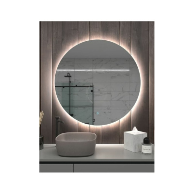 Onika Сола 80 - круглое зеркало для ванной комнаты с LED-подсветкой, регулировкой интенсивности и сенсорным выключателем