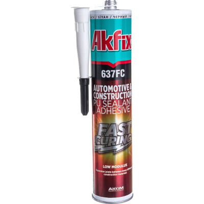 Полиуретановый быстросохнущий герметик Akfix 637FC, черный, 280 мл