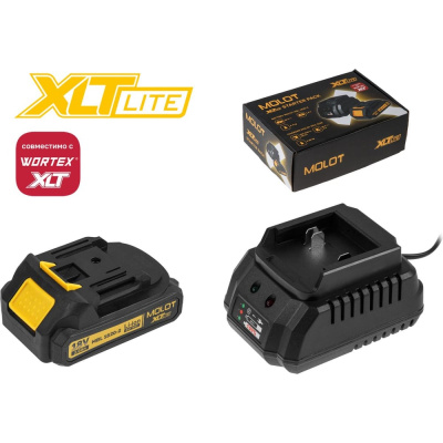 Комплект аккумулятор MOLOT 18В 2 Ач и зарядное устройство XLT Lite