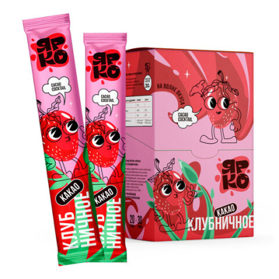 Какао растворимое порционное ЯРКО "Клубничное", 30 г