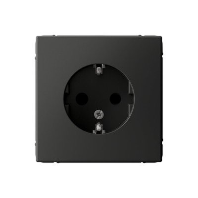 Розетка с заземлением со шторками ArtGallery Systeme Electric 16А, механизм, Базальт