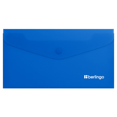 Папка-конверт на кнопке Berlingo "Soft Touch", C6, 200мкм, софт-тач, синяя