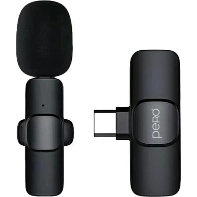 Микрофон Pero CM01,радио,ресивер Type-C, черный