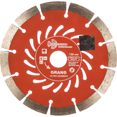 Сегментный отрезной алмазный диск TRIO-DIAMOND Grand hot press GUS723