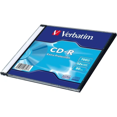 Диск CD-R VERBATIM, 700 Mb, 52х, Slim Case (1 штука)