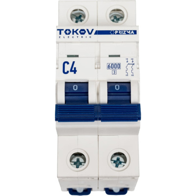 Выключатель автоматический модульный TOKOV ELECTRIC 2П, 4А, 6кА, характеристика C