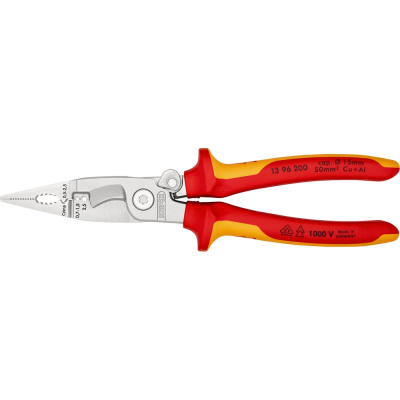 Электромонтажные клещи Knipex VDE, 6-в-1, зачистка: 0.75 - 1.5 + 2.5 мм, L-200 мм