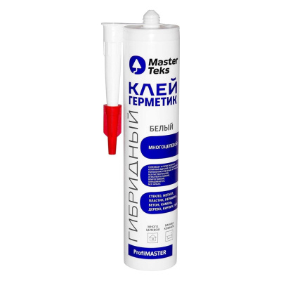 Клей MASTERTEKS PROFIMASTER гибридный, ультра фиксация, 290 мл, белый (350 кг/м2)