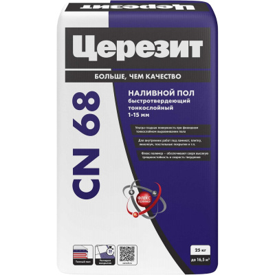 Самовыравниваюшая смесь Церезит СN 68/25 1-15 мм 25 кг