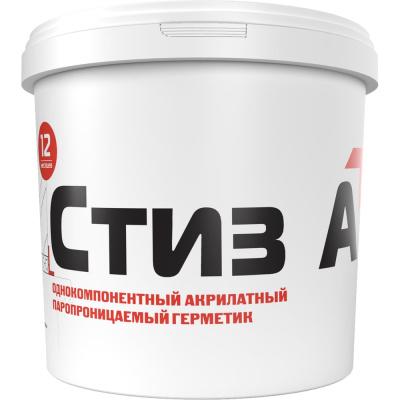 Герметик для монтажа окон акриловый паропроницаемый СТИЗ А ведро 3 кг