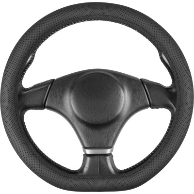 Оплетка SKYWAY D-тип натуральная кожа с перфорацией S (35-37 см) Base Real-18 Черная