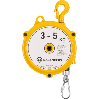 Пружинный балансир ET Balancers грузоподъемность 3-5 кг, ход троса 1.3 м, модель 3-5