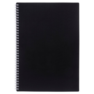 Тетрадь обложка пластик, А4, 80 л., гребень, клетка, HATBER, "VELVET" Черная, 081566, 80Т4В1гр 01601