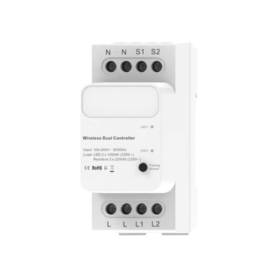 Умное реле GRITT Core 2.0 на Din-рейку 2 линии 433 + WiFi