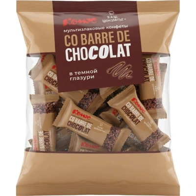 Конфеты Комус - Co barre de Chocolat мультиз. с тем. конд. глаз., 1кг