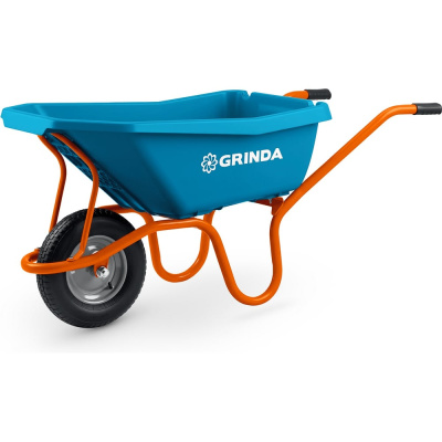 Тачка садовая Grinda GP-21, ударопрочный пластиковый кузов, 110 л, 180 кг, одноколесная, пневматическое колесо, PROLine