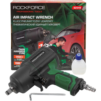 Пневмогайковерт Rockforce с ударным механизмом "Twin Hammer" — это мощный и надежный инструмент