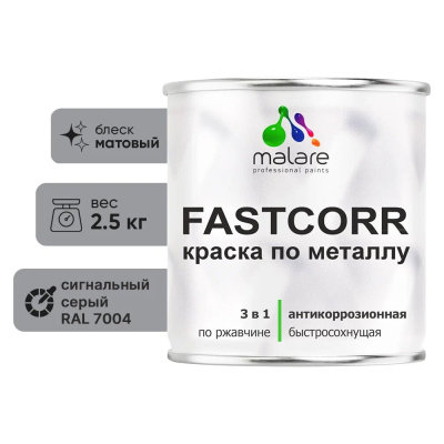 Антикоррозийная быстросохнущая краска по металлу по ржавчине MALARE FastCorr 2037892762523